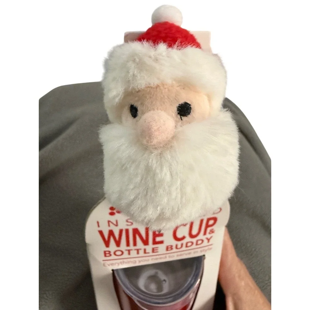 Wild Eye Designs Christmas Insulated Wine Cup & Santa Bottle Stopper Set 14oz